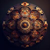 enfeite dentro a Formato do uma círculo com uma padronizar. mandala., ai generativo imagem foto