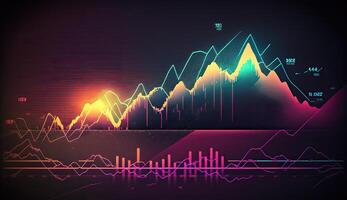 ai generativo. ai gerado. finane estoque comércio crescimento gráfico diagrama Estatisticas. pode estar usava para finança dinheiro análise renda marketing ou economia estratégia. gráfico arte foto