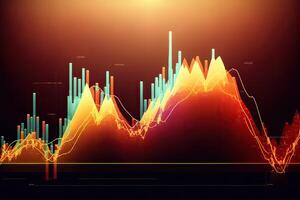 ai generativo. ai gerado. finane estoque comércio crescimento gráfico diagrama Estatisticas. pode estar usava para finança dinheiro análise renda marketing ou economia estratégia. gráfico arte foto