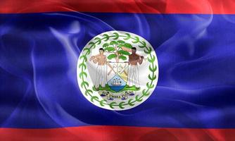 bandeira de belize - bandeira de tecido acenando realista foto