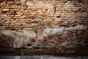 a antigo tijolo parede fundo textura criada com generativo ai tecnologia. foto
