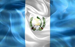 bandeira da guatemala - bandeira de tecido acenando realista foto