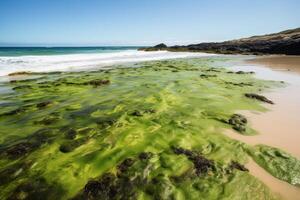 uma praga do algas em uma lindo de praia criada com generativo ai tecnologia. foto