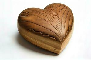 surpreendente coração forma em madeira foto