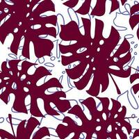 desatado roxa e branco tropical folhas esboço padrão, textura, Projeto foto