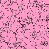 desatado padronizar do ampla Preto silhuetas do orquídeas em uma Rosa fundo, textura, Projeto foto