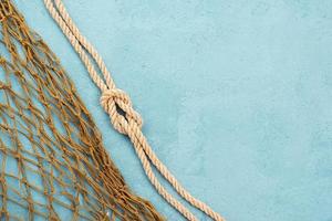 rede de pesca de corda náutica foto