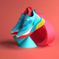 Esportes sapatos dentro tendendo cor paleta para publicidade com generativo ai foto