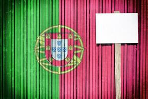 Portugal bandeira com Painel publicitário foto