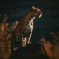 retrato leopardo em a floresta foto