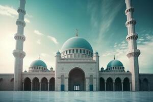 ai generativo uma mesquita com uma lindo fundo foto