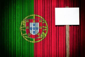 Portugal bandeira com Painel publicitário foto