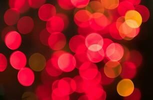 vermelho e amarelo luz bokeh para Natal foto