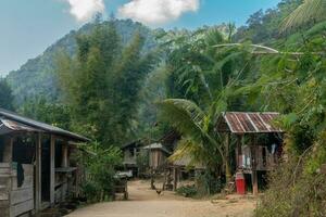 visitando ban huai haeng ban huay hom school, chiang rai, mae hong son loop, mae sariang, nothern tailândia foto