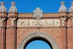 triunfal arco do a cidade do Barcelona foto