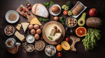 saudável comendo Comida baixo carboidrato ceto cetogênico dieta refeição plano proteína gordo, generativo ai foto