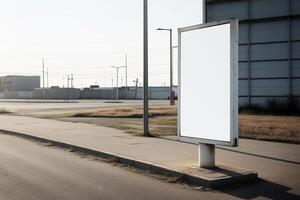 ai generativo uma em branco branco placa borda brincar isolado lado de fora foto