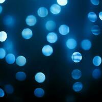 brilhante borrado azul luzes em Preto fundo foto