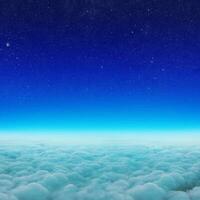 nuvens a partir de espaço. lindo estrelado céu foto