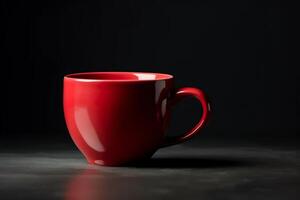 vermelho chá ou café caneca lado visualizar. ai gerado foto