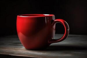 vermelho chá ou café caneca lado visualizar. ai gerado foto