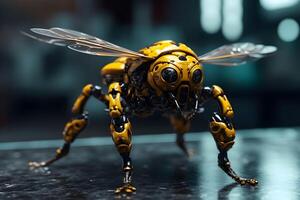abelha robótico protótipo, generativo ai gerado tecnologia foto
