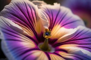 petúnia flor macro ampliação. ai gerado foto