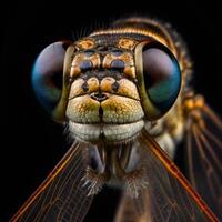 fechar-se macro fotografia do mosca insetos ai generativo foto