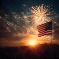 EUA americano independência dia fogos de artifício celebração imagem ai generativo foto