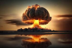 macro visualizar. kaboom - nuclear explosões. ai gerado foto