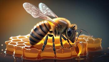 abelha e mel, generativo ai foto