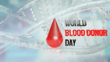 a sangue solta para mundo sangue doador dia médico conceito 3d Renderização foto