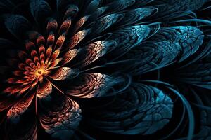 geométrico digital 3d render fractal amoled textura com Alto contrastado flor efeito caótico fluxo coleção. ai gerado foto
