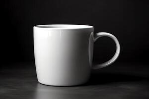 fechar acima do branco chá caneca brincar café copo cerâmico em branco isolado branco. ai gerado foto