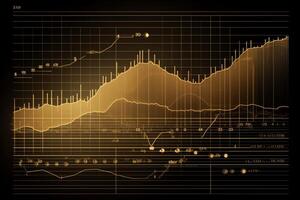 dourado mercado gráfico ou gráfico ilustração. ai gerado foto