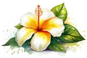 ilustração do lindo flor em branco fundo. ai gerado foto