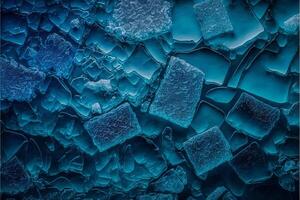 abstrato azul fundo com congeladas gelo cubos. generativo ai ilustração. foto