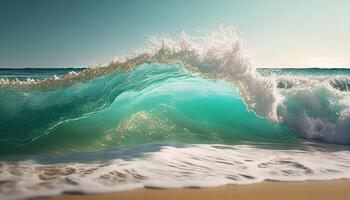 lindo tropica onda verão mar ai gerado imagem foto