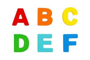Inglês alfabeto isolado em branco fundo, Aprendendo Educação conceito. foto
