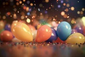 celebração colorida balões decoração. gerar ai foto