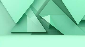 abstrato geométrico fundo com triângulos dentro verde cores. 3d Renderização. foto