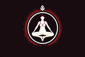 ioga meditação símbolo logotipo generativo ai foto