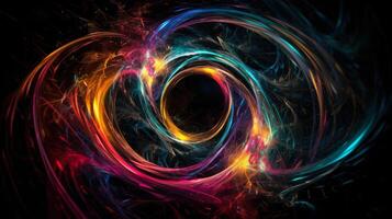 colorida energia círculo espiral ficção científica fundo generativo ai foto