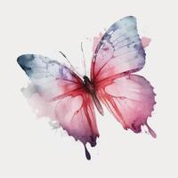 Rosa aguarela borboleta. ilustração generativo ai foto