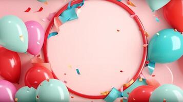 aniversário fundo com balões. ilustração ai generativo foto
