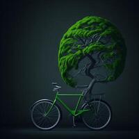 mundo bicicleta dia eco verde transporte conceito ai gerado foto