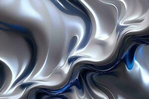 branco e azul onda fluido estilo arte para ilustração foto