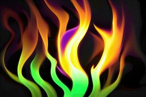 brilhando calor - uma Preto e vibrante onda do queimando energia foto