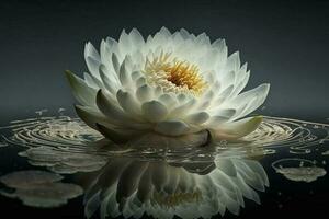 branco flor flutuando em topo do uma corpo do água ai gerado foto