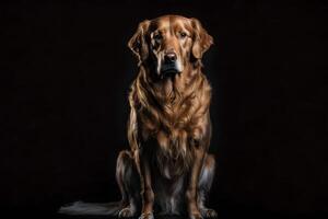 beleza dourado retriever cachorro. neural rede ai gerado foto